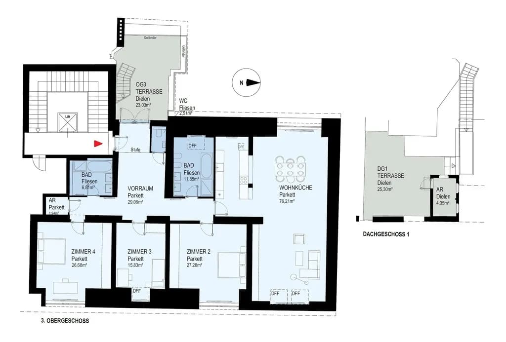 5-Zimmer-Wohnung mieten in Wien – 211 m², € 4.976 – Bild 5 von 5