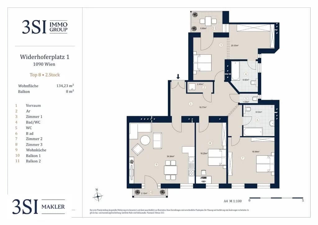 4-Zimmer-Wohnung kaufen in Wien – 134,23 m², € 1.490.000 – Bild 9 von 9