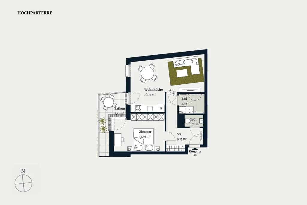 2-Zimmer-Wohnung kaufen in Wien – 56,24 m², € 449.900 – Bild 2 von 12