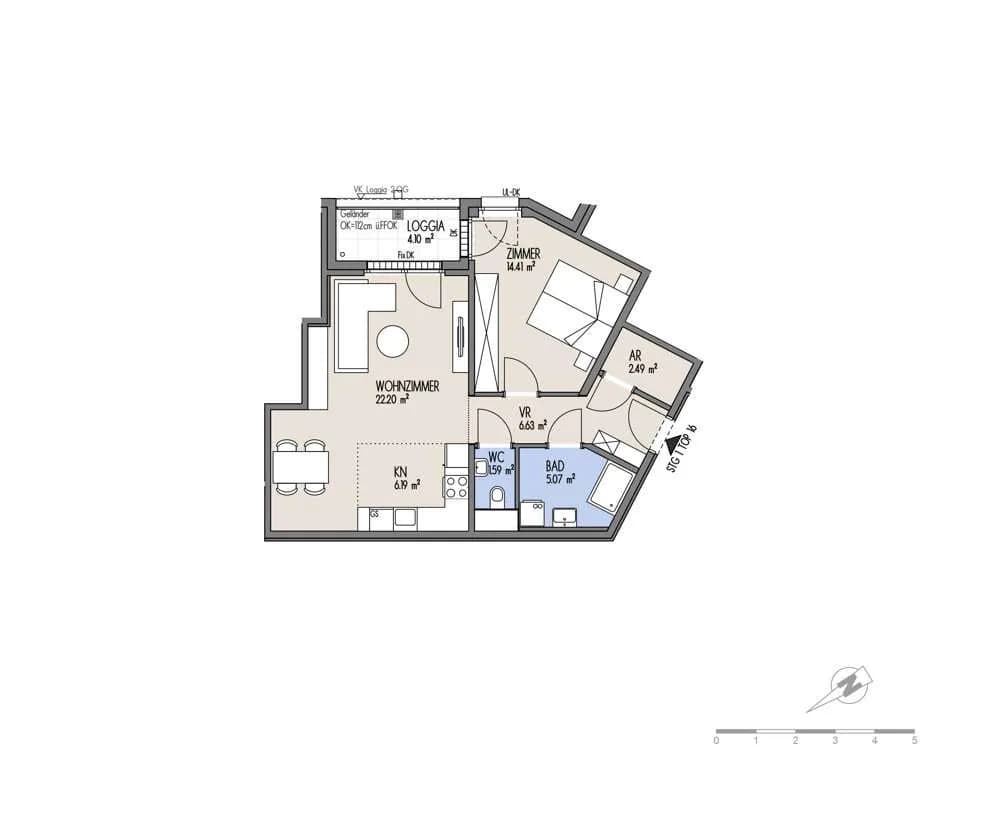 2-Zimmer-Wohnung kaufen in Wien – 58,58 m², € 287.000 – Bild 2 von 22
