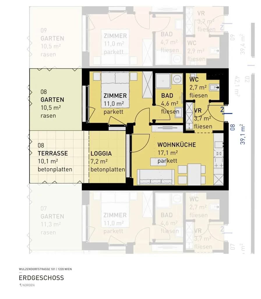 2-Zimmer-Wohnung kaufen in Wien – 39,6 m², € 299.500 – Bild 6 von 6