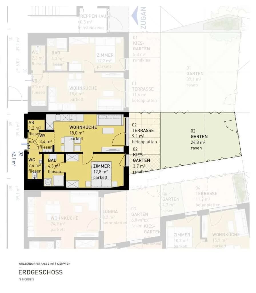 2-Zimmer-Wohnung kaufen in Wien – 42,8 m², € 285.500 – Bild 6 von 6