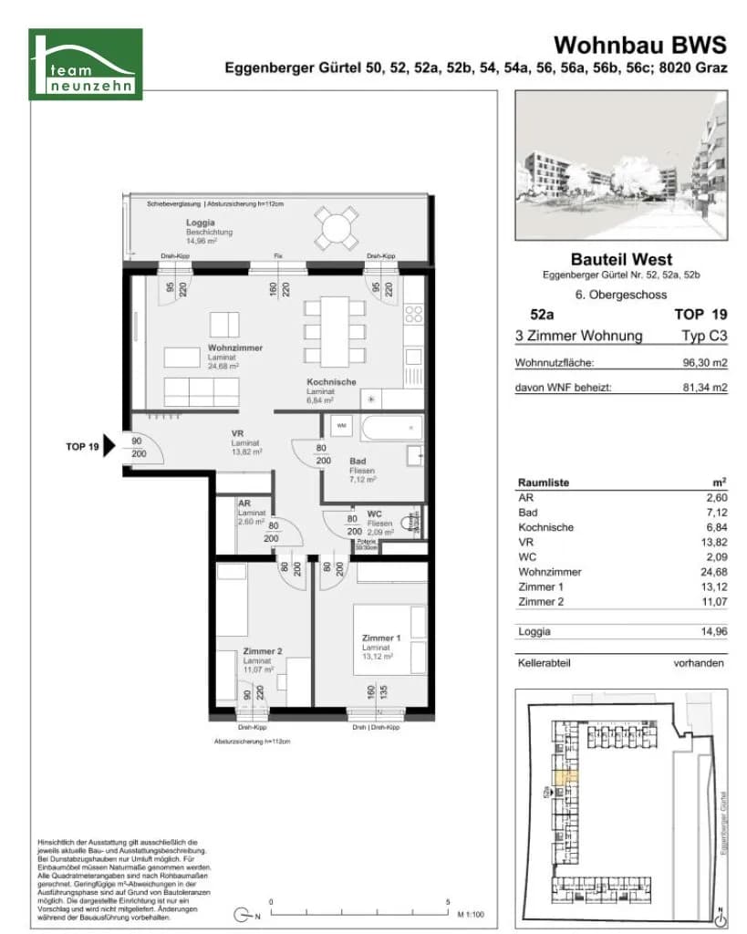 3-Zimmer-Wohnung mieten in Graz – 81,34 m², € 1.026 – Bild 16 von 16