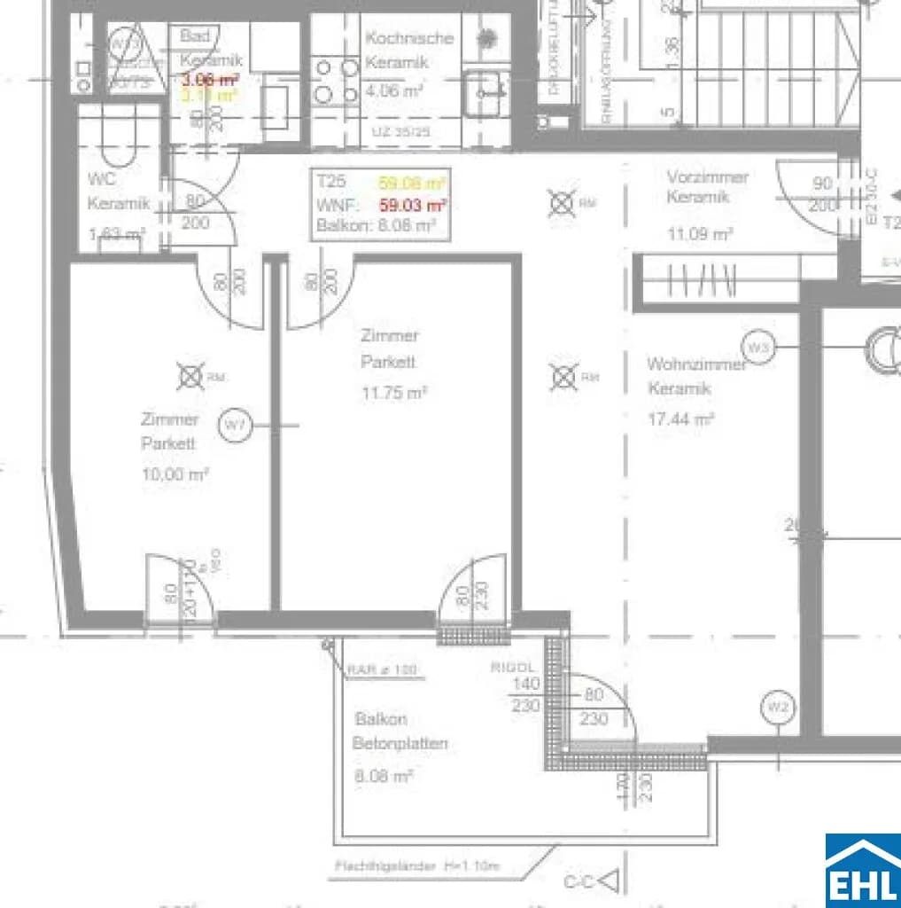 3-Zimmer-Wohnung mieten in Wien – 59,03 m², € 1.422 – Bild 6 von 6