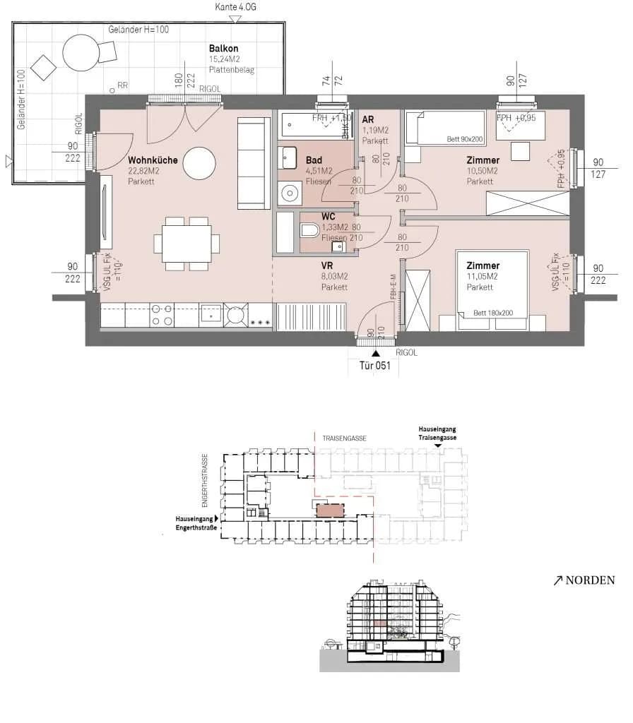 3-Zimmer-Wohnung kaufen in Wien – 59,43 m², € 431.400 – Bild 14 von 14