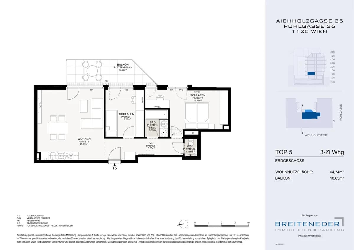 3-Zimmer-Wohnung kaufen in Wien – 64,74 m², € 459.000 – Bild 2 von 11