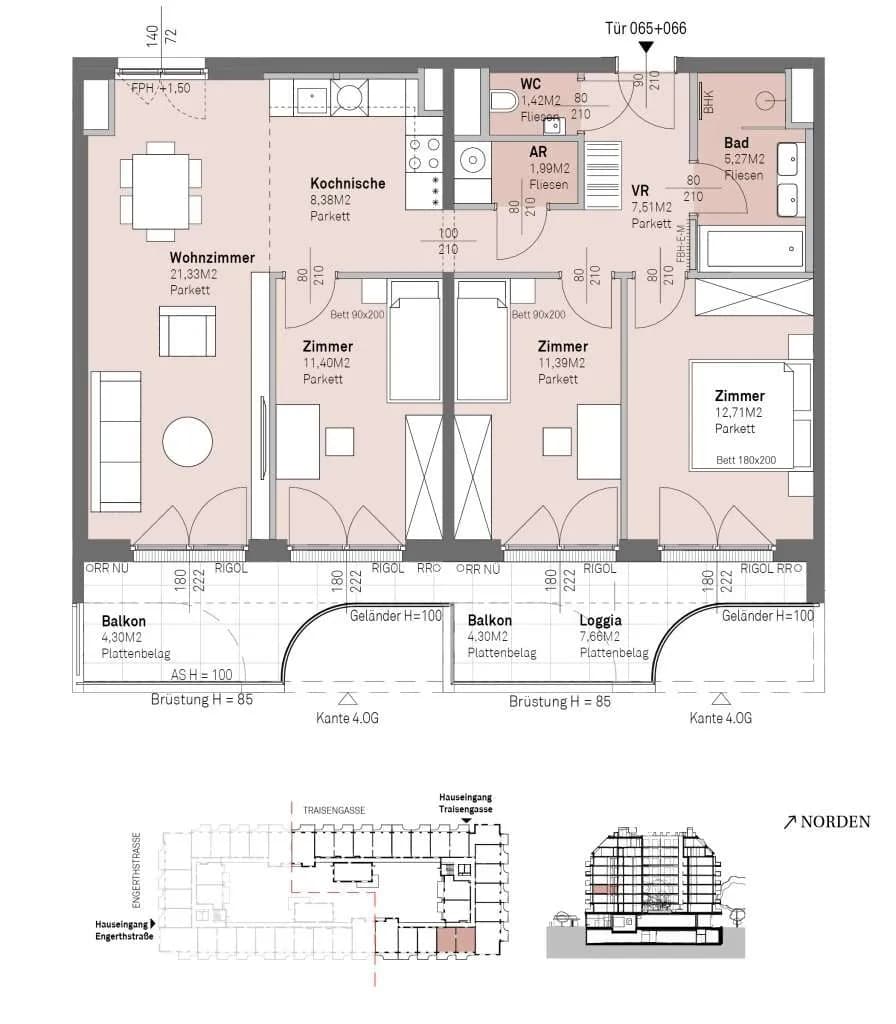 4-Zimmer-Wohnung kaufen in Wien – 81,4 m², € 669.800 – Bild 14 von 14