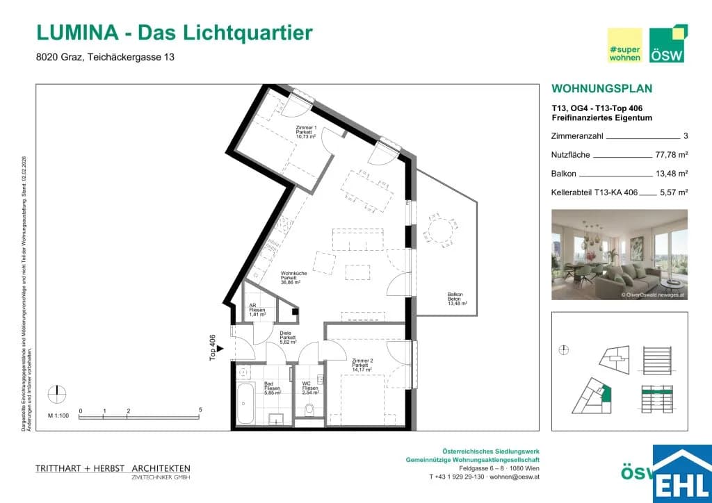 3-Zimmer-Wohnung kaufen in Graz – 77,78 m², € 362.000 – Bild 9 von 9