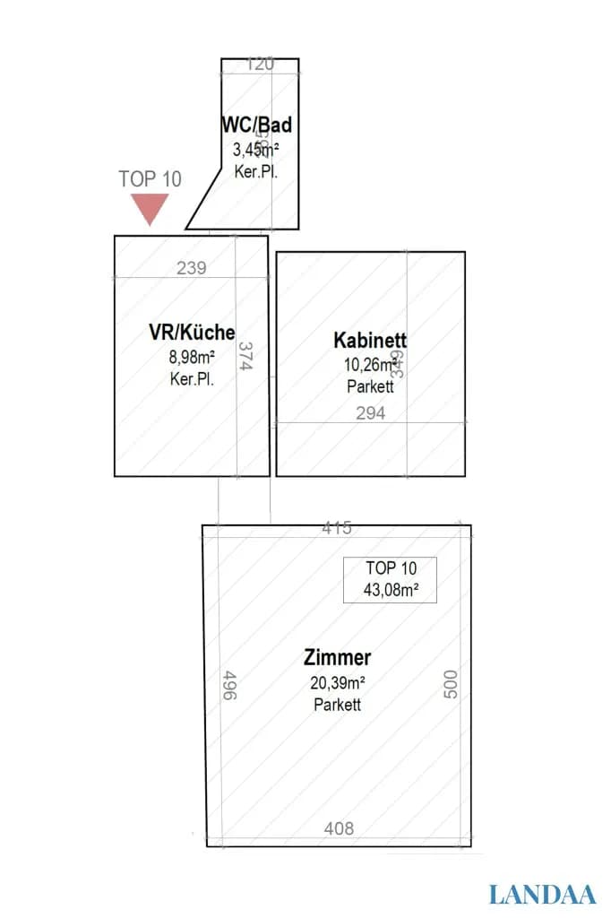 2-Zimmer-Wohnung kaufen in Wien – 43,08 m², € 254.900 – Bild 14 von 14