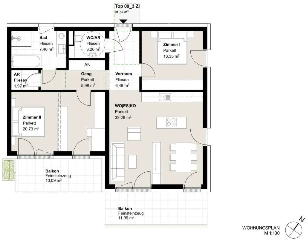 3-Zimmer-Wohnung kaufen in Graz – 91,52 m², € 569.000 – Bild 10 von 12