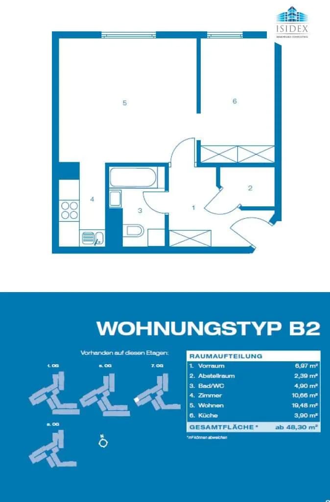 2-Zimmer-Wohnung kaufen in Wien – 48,3 m², € 232.000 – Bild 4 von 4