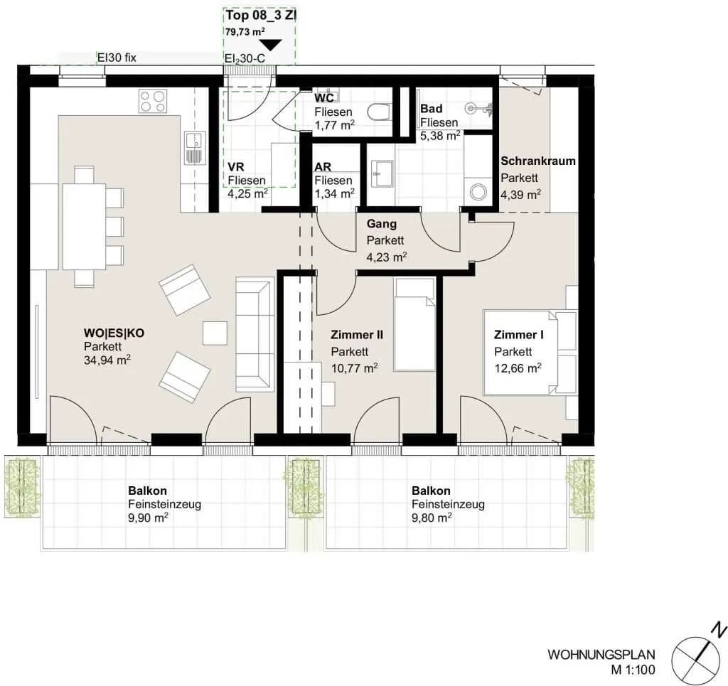 3-Zimmer-Wohnung kaufen in Graz – 79,73 m², € 496.000 – Bild 12 von 14