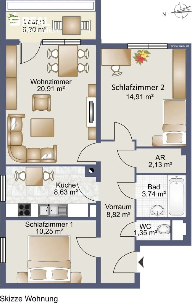 3-Zimmer-Wohnung kaufen in Melk – 70,77 m², € 147.000 – Bild 12 von 12