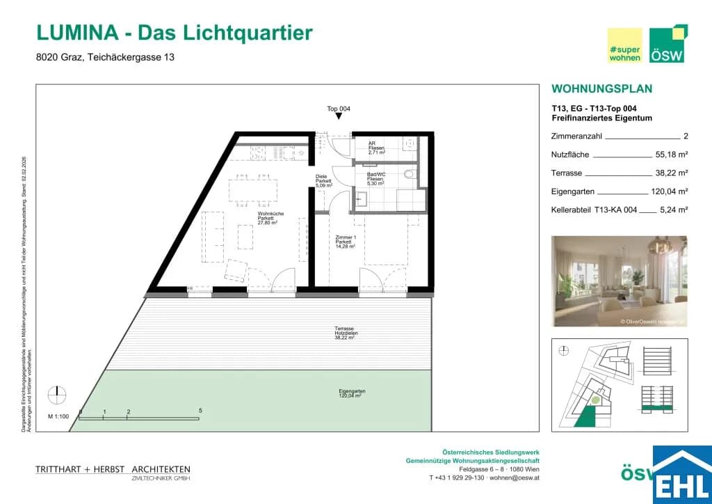 2-Zimmer-Wohnung kaufen in Graz – 55,18 m², € 266.000 – Bild 9 von 10