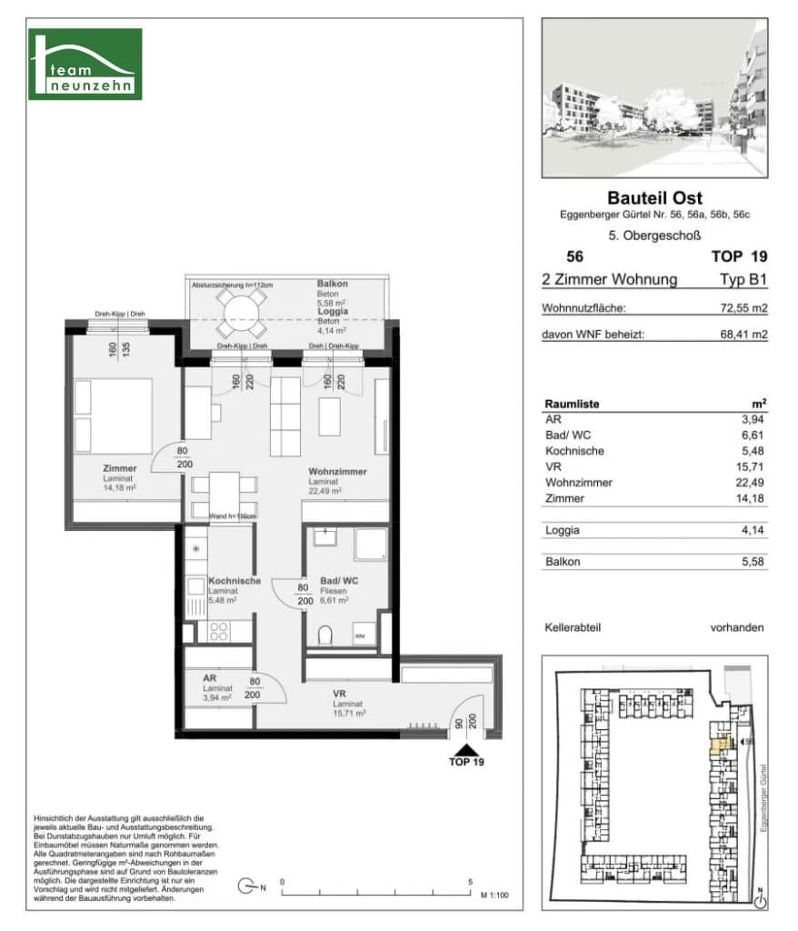 2-Zimmer-Wohnung mieten in Graz – 68,41 m², € 841 – Bild 16 von 16