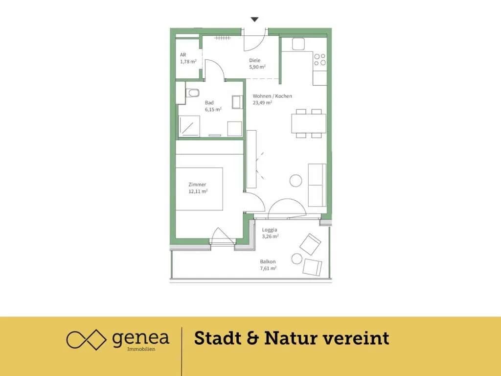 2-Zimmer-Wohnung kaufen in Graz – 49,43 m², € 249.000 – Bild 2 von 19