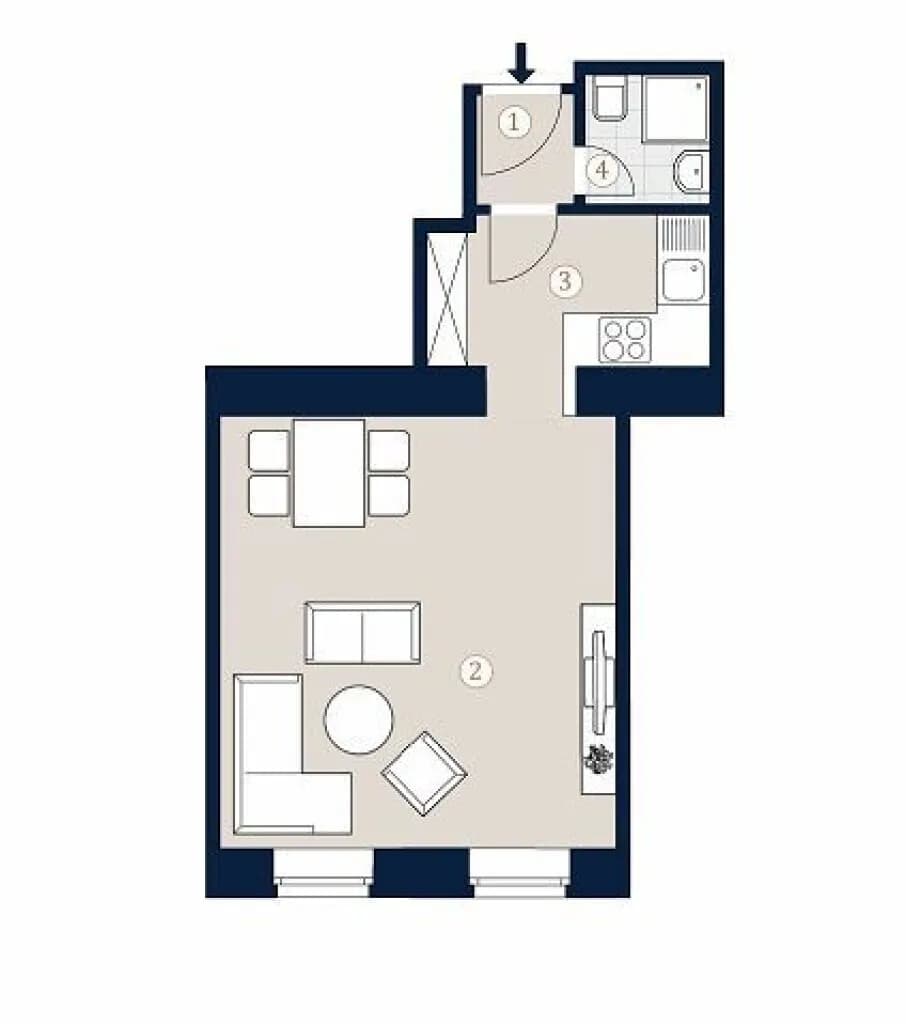 1-Zimmer-Wohnung kaufen in Wien – 34,01 m², € 155.000 – Bild 4 von 5
