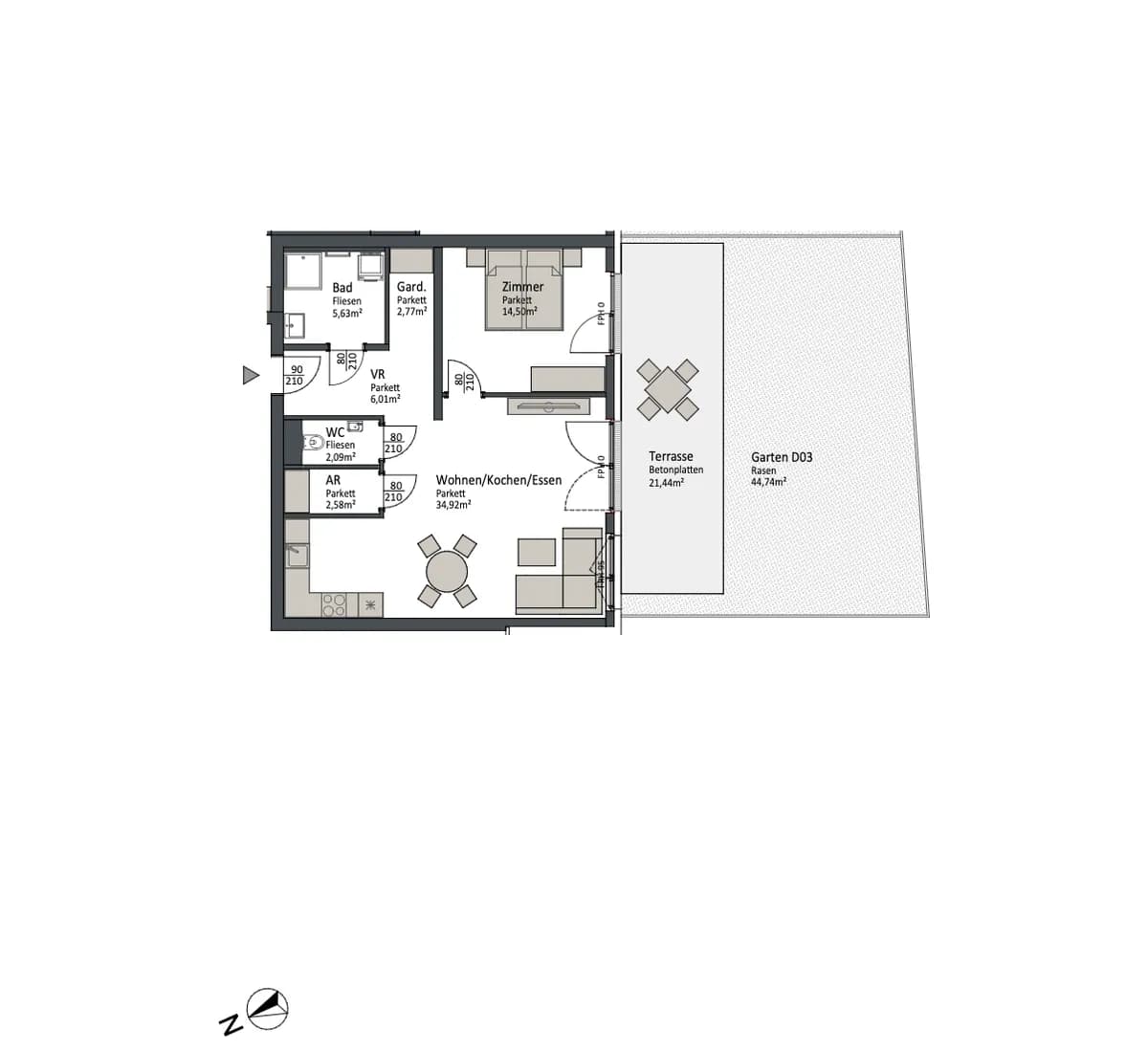 2-Zimmer-Wohnung kaufen in Villach – 68,5 m², € 284.900 – Bild 2 von 4