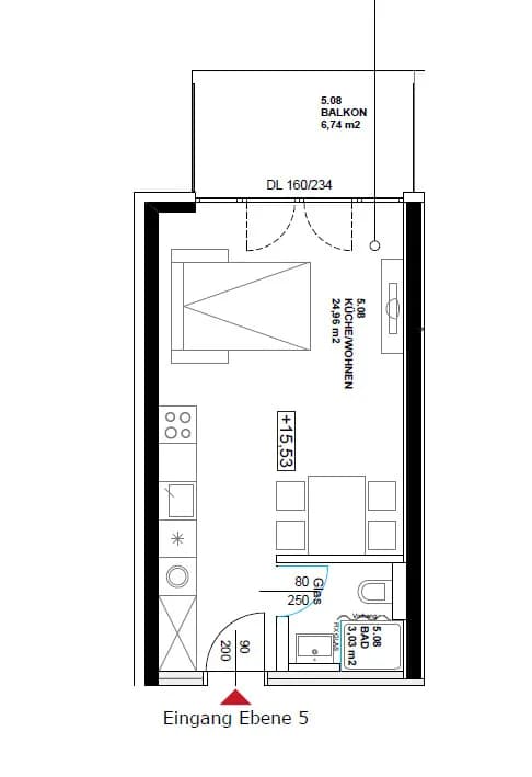1-Zimmer-Wohnung mieten in Innsbruck – 28 m², € 1.171 – Bild 6 von 6