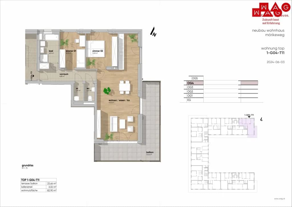 3-Zimmer-Wohnung kaufen in Linz – 82,9 m², € 469.890 – Bild 24 von 26
