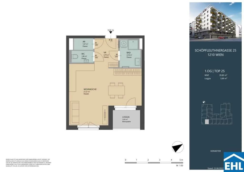 1-Zimmer-Wohnung mieten in Wien – 43,49 m², € 849 – Bild 8 von 8