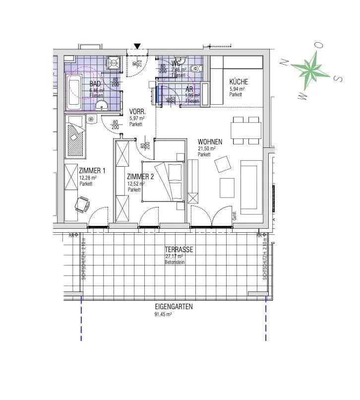 3-Zimmer-Wohnung kaufen in Villach – 69 m², € 339.000 – Bild 3 von 11