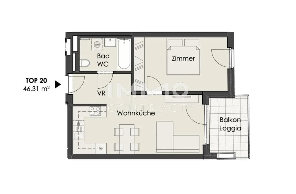 2-Zimmer-Wohnung kaufen in Wien – 46 m², € 347.000 – Bild 10 von 11