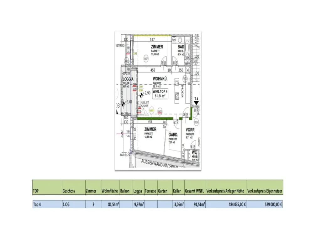 3-Zimmer-Wohnung kaufen in Wien – 91,51 m², € 529.000 – Bild 2 von 2