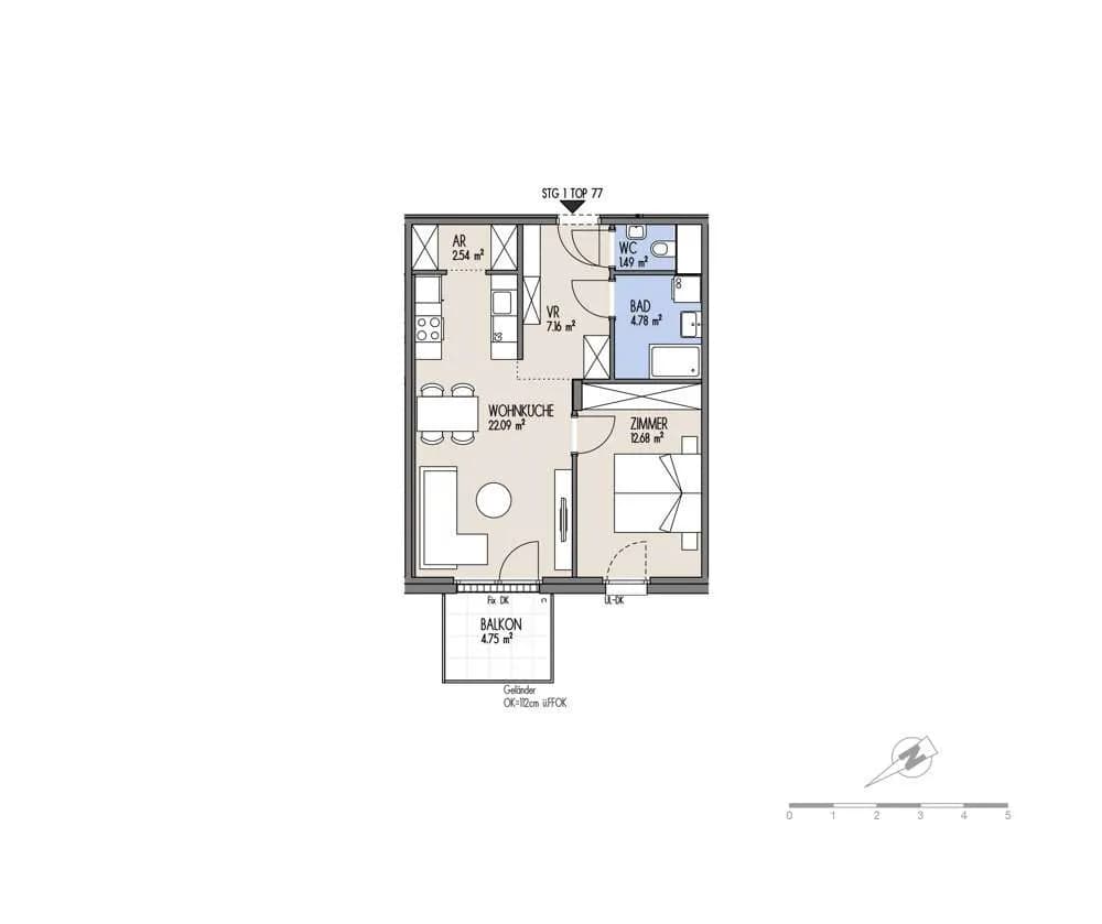 2-Zimmer-Wohnung kaufen in Wien – 50,74 m², € 299.000 – Bild 2 von 18