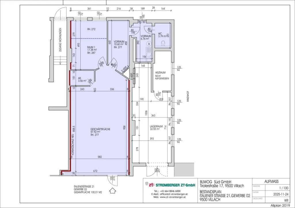 3-Zimmer-Gewerbeimmobilie mieten in Villach – 100 m², € 1.394 – Bild 13 von 13