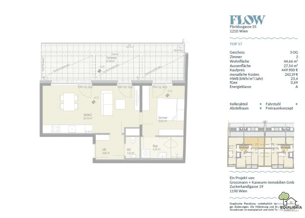 2-Zimmer-Wohnung kaufen in Wien – 44,66 m², € 418.000 – Bild 8 von 8