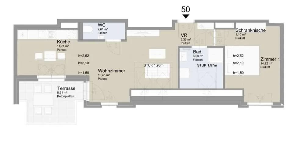 2-Zimmer-Wohnung kaufen in Wien – 58,75 m², € 474.000 – Bild 2 von 31