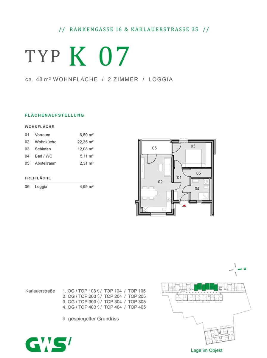 2-Zimmer-Wohnung mieten in Graz – 48,24 m², € 763 – Bild 16 von 16