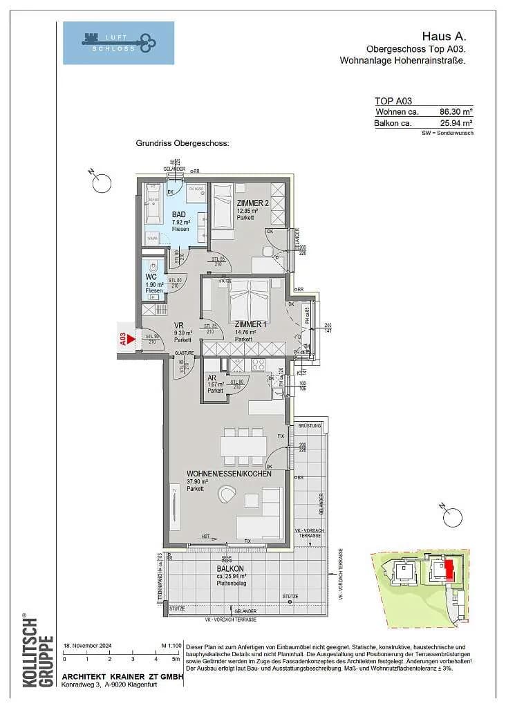 3-Zimmer-Wohnung kaufen in Graz – 86,3 m², € 615.000 – Bild 2 von 6