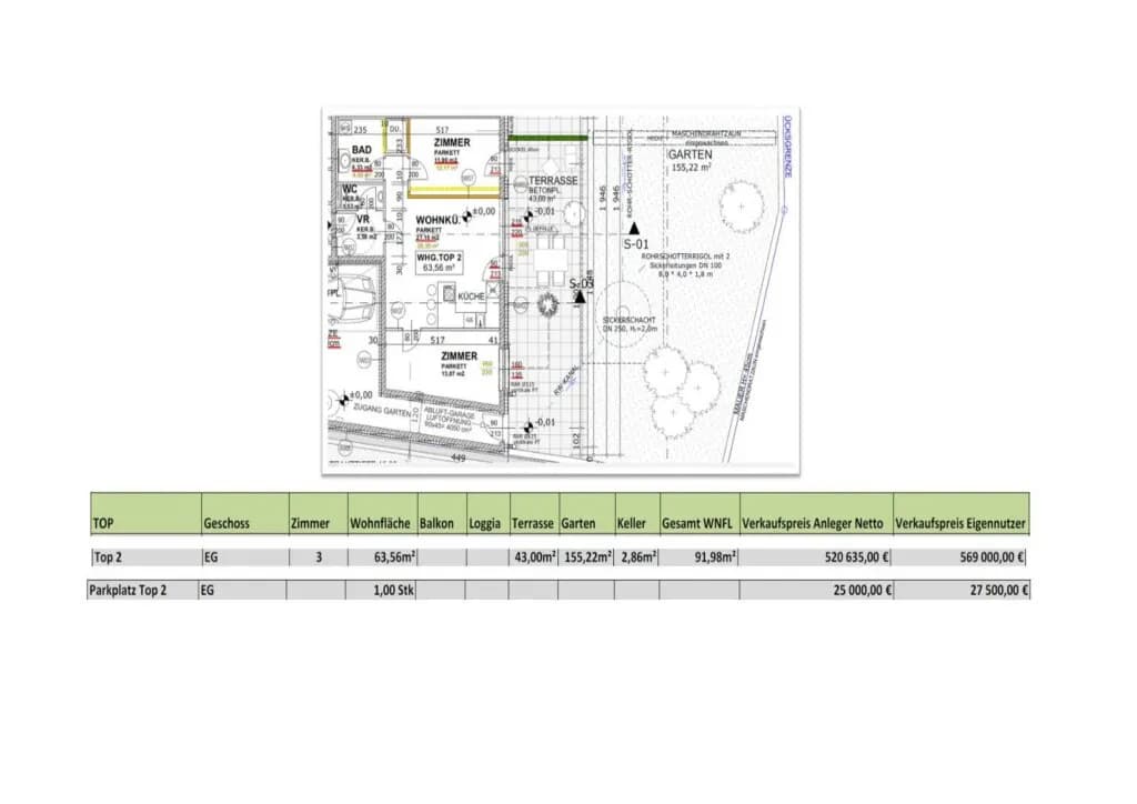 3-Zimmer-Wohnung kaufen in Wien – 63,56 m², € 569.000 – Bild 2 von 2
