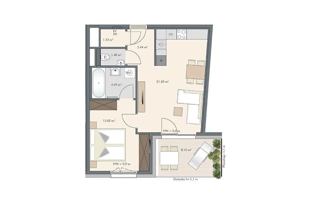 2-Zimmer-Wohnung kaufen in Wien – 46,05 m², € 378.325 – Bild 12 von 12