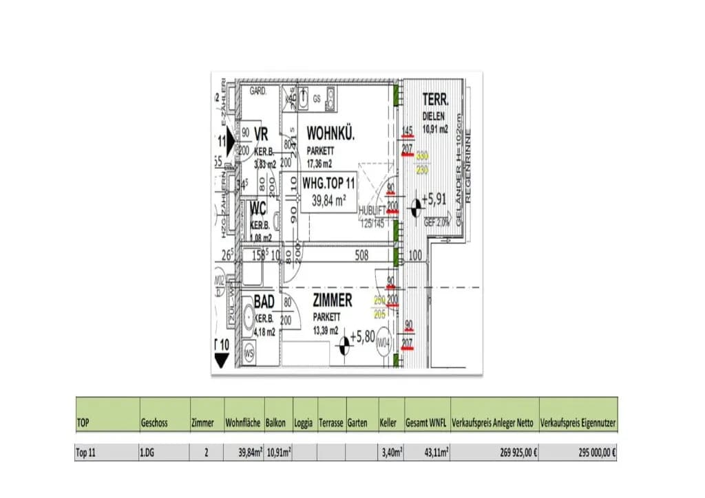 2-Zimmer-Wohnung kaufen in Wien – 39,84 m², € 295.000 – Bild 2 von 2