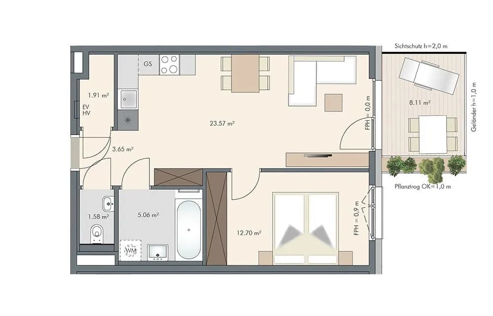 2-Zimmer-Wohnung kaufen in Wien – 48,47 m², € 362.600 – Bild 12 von 12