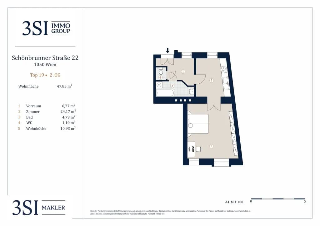 2-Zimmer-Wohnung kaufen in Wien – 47,85 m², € 339.000 – Bild 9 von 9