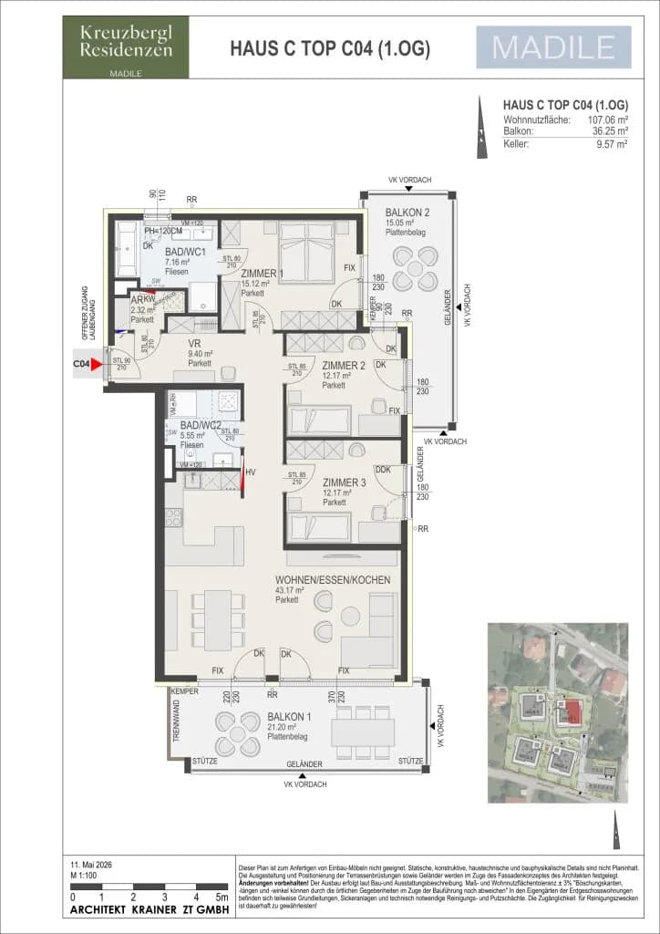 4-Zimmer-Wohnung kaufen in Klagenfurt – 107,06 m² – Bild 7 von 7