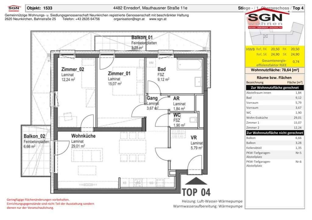 3-Zimmer-Wohnung mieten in Amstetten – 78,64 m², € 970 – Bild 16 von 16