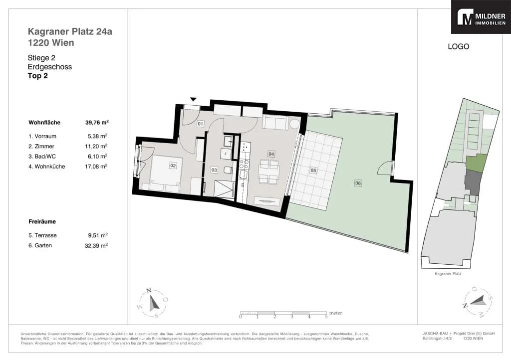 2-Zimmer-Wohnung kaufen in Wien – 39,47 m², € 337.661 – Bild 12 von 12