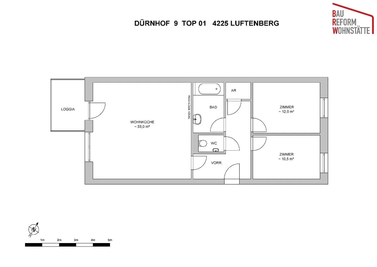3-Zimmer-Wohnung mieten in Perg – 79,69 m², € 833 – Bild 3 von 12