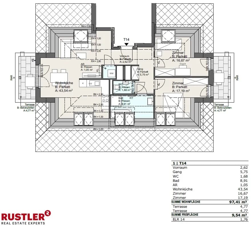 3-Zimmer-Wohnung kaufen in Wien – 97,41 m², € 597.800 – Bild 10 von 21