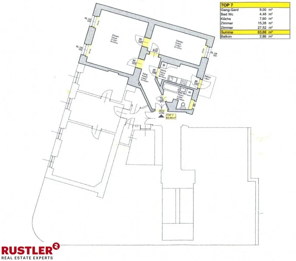 2-Zimmer-Wohnung mieten in Graz – 63,88 m², € 666 – Bild 1 von 2