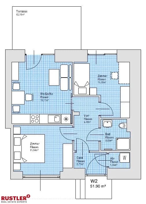 3-Zimmer-Wohnung mieten in Graz – 51,9 m², € 791 – Bild 9 von 10