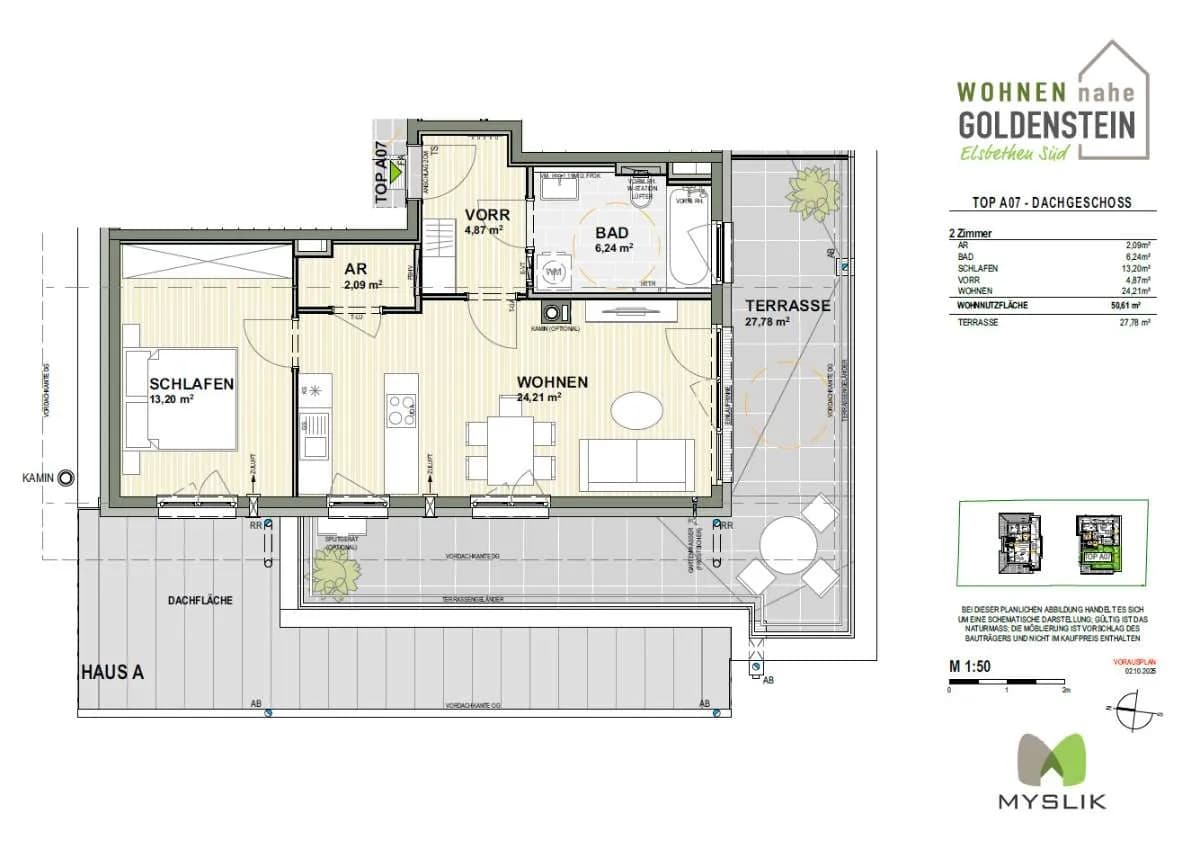2-Zimmer-Wohnung kaufen in Salzburg-Umgebung – 50,51 m², € 419.800 – Bild 4 von 4