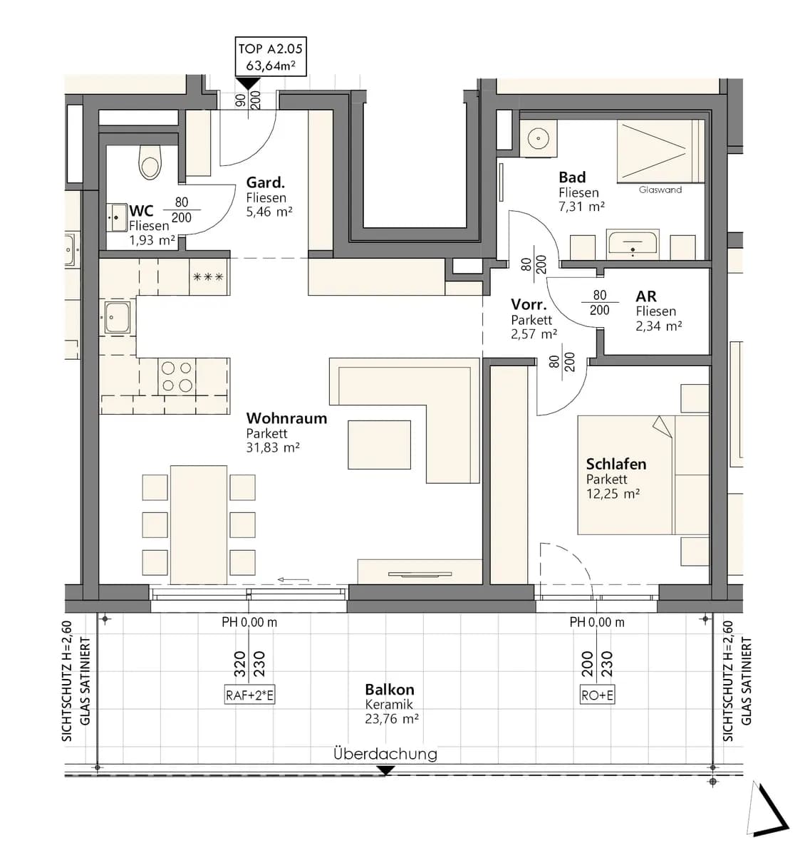 2-Zimmer-Wohnung kaufen in Linz – 64 m², € 339.000 – Bild 7 von 8