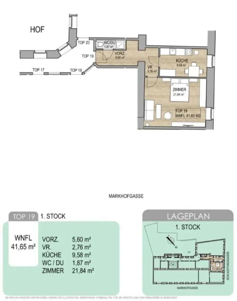 1-Zimmer-Wohnung kaufen in Wien – 41,65 m², € 200.000 – Bild 12 von 12