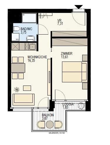 2-Zimmer-Wohnung kaufen in Wien – 42,85 m², € 574.400 – Bild 18 von 19